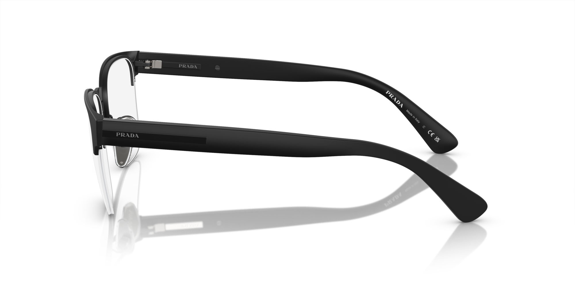 Eyeglasses Prada PR A52V (1BO1O1) color nero opaco shape square lenses lente demo