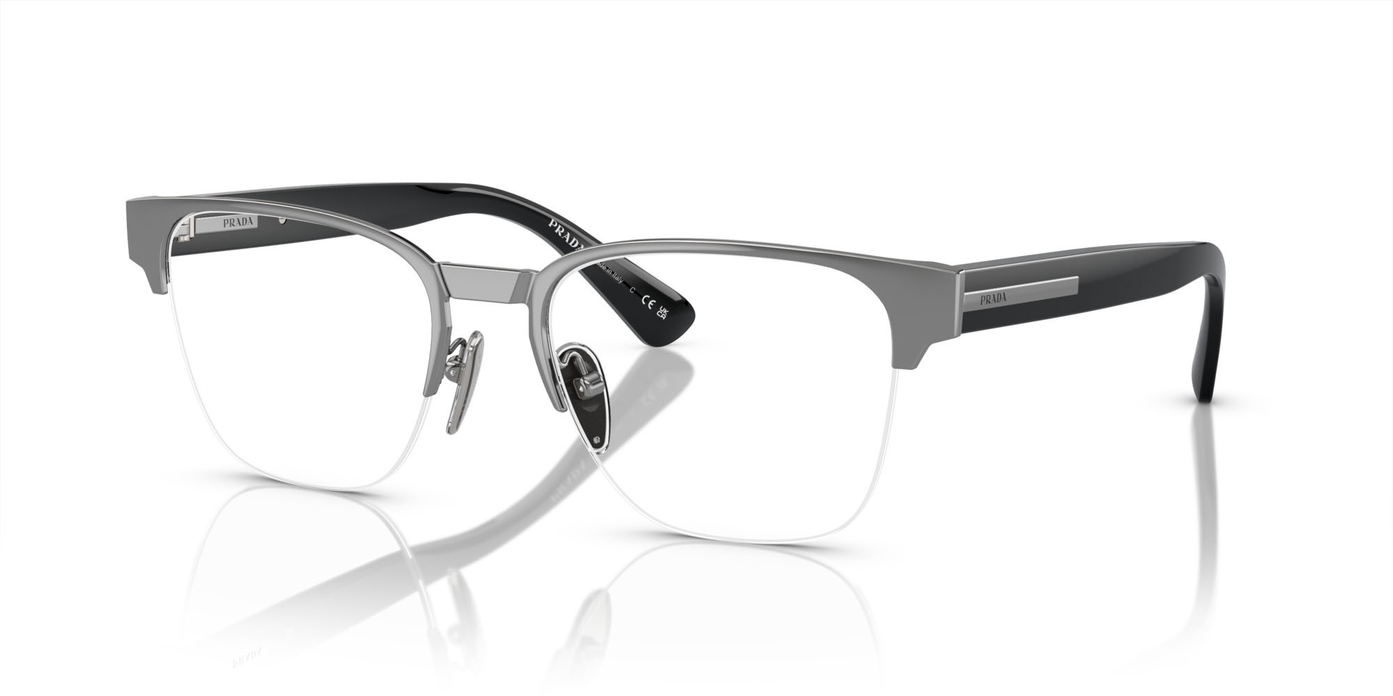 Eyeglasses Prada PR A52V (5AV1O1) color gunmetal shape square lenses lente demo