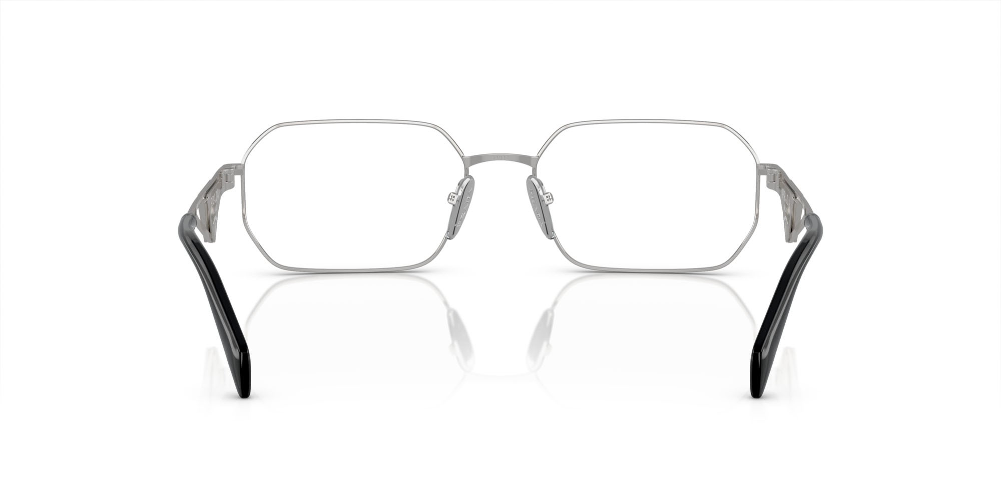 Eyeglasses Prada PR A53V (1BC1O1) color argento shape irregular lenses lente demo