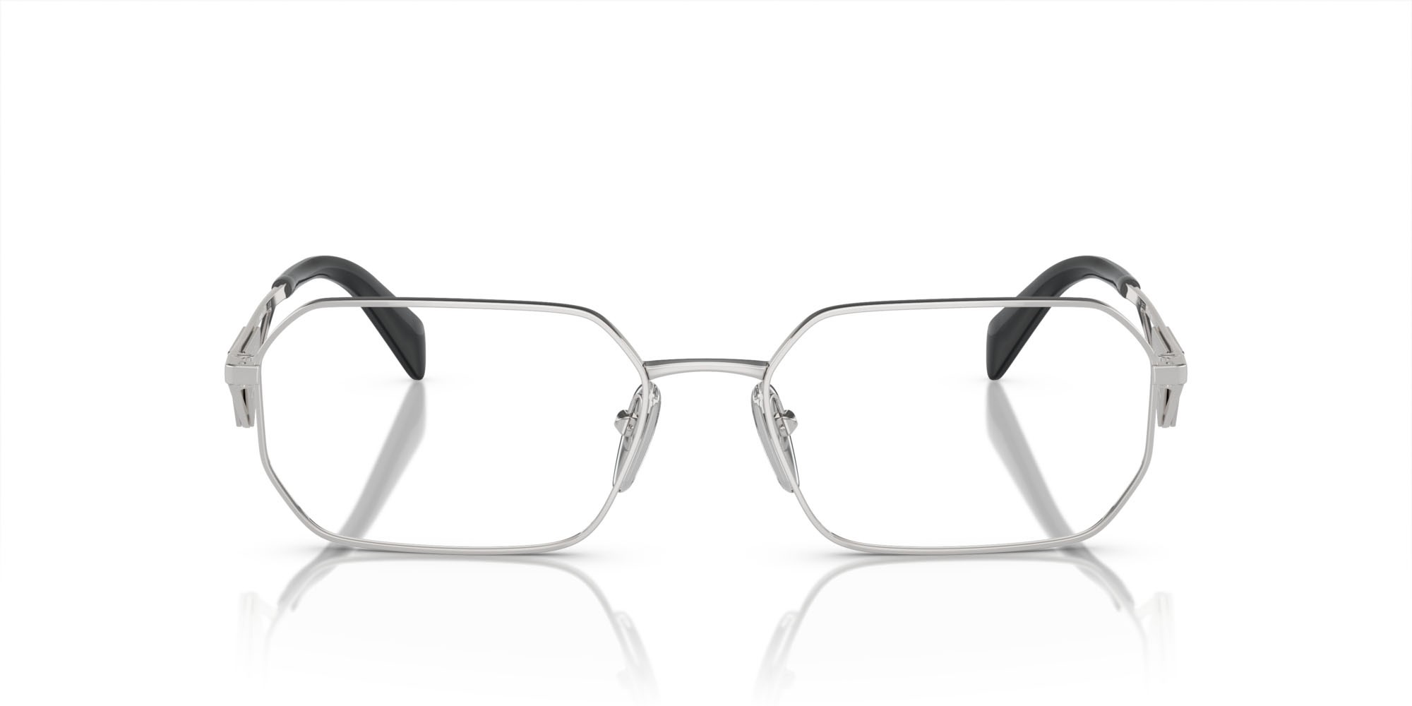 Eyeglasses Prada PR A53V (1BC1O1) color argento shape irregular lenses lente demo