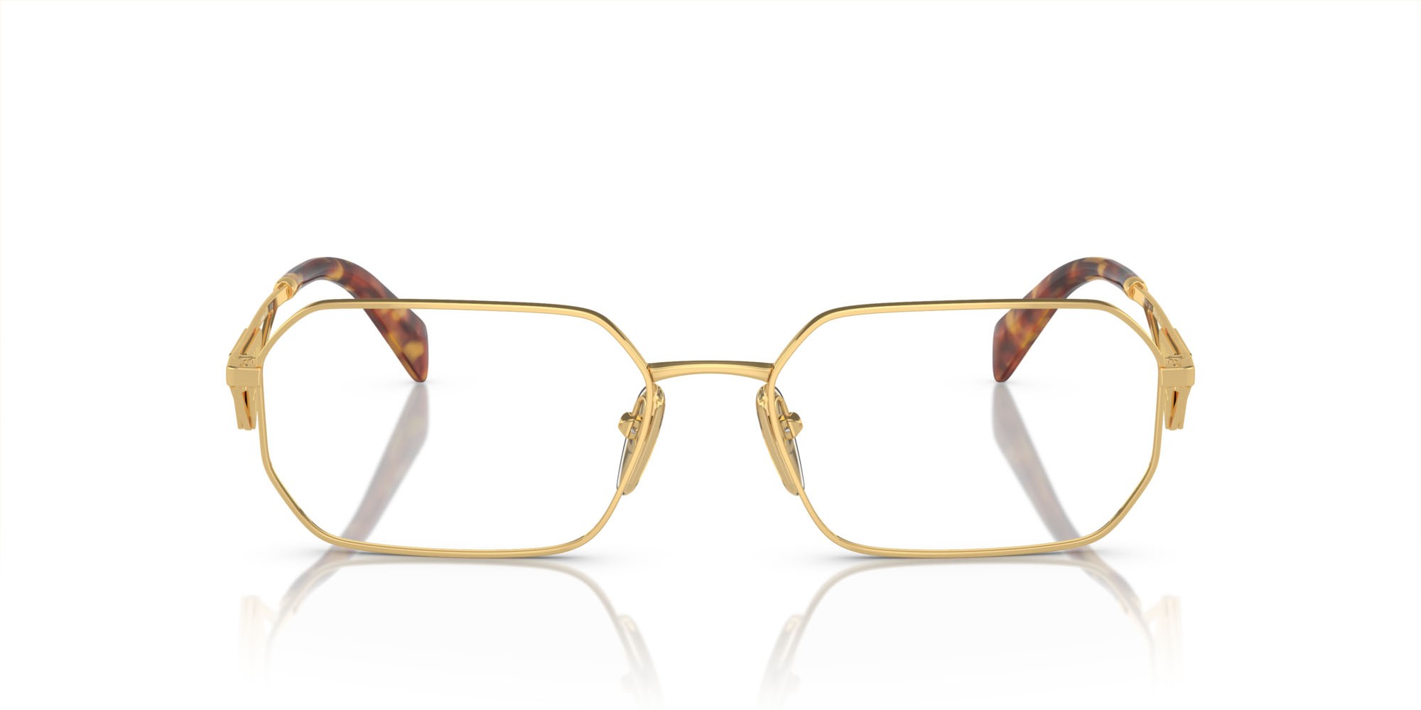 Brillen Prada PR A53V (5AK1O1) farbe oro form unregelmäßig gläser lente demo