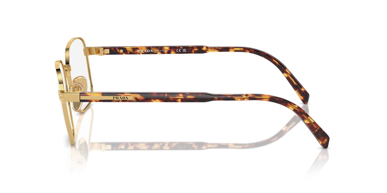 Brillen Prada PR A55V (5AK1O1) farbe oro form rechteckig gläser lente demo