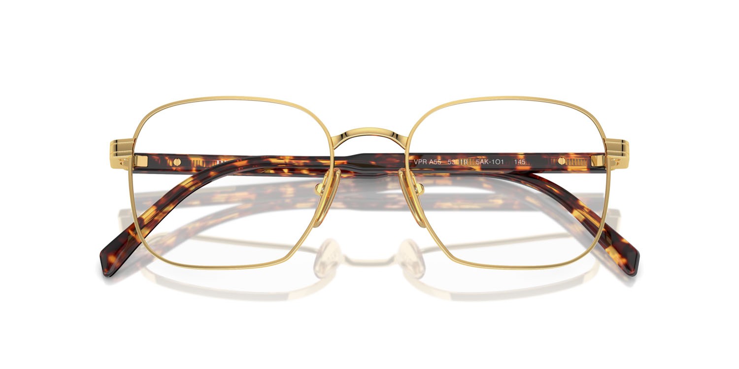 Brillen Prada PR A55V (5AK1O1) farbe oro form rechteckig gläser lente demo
