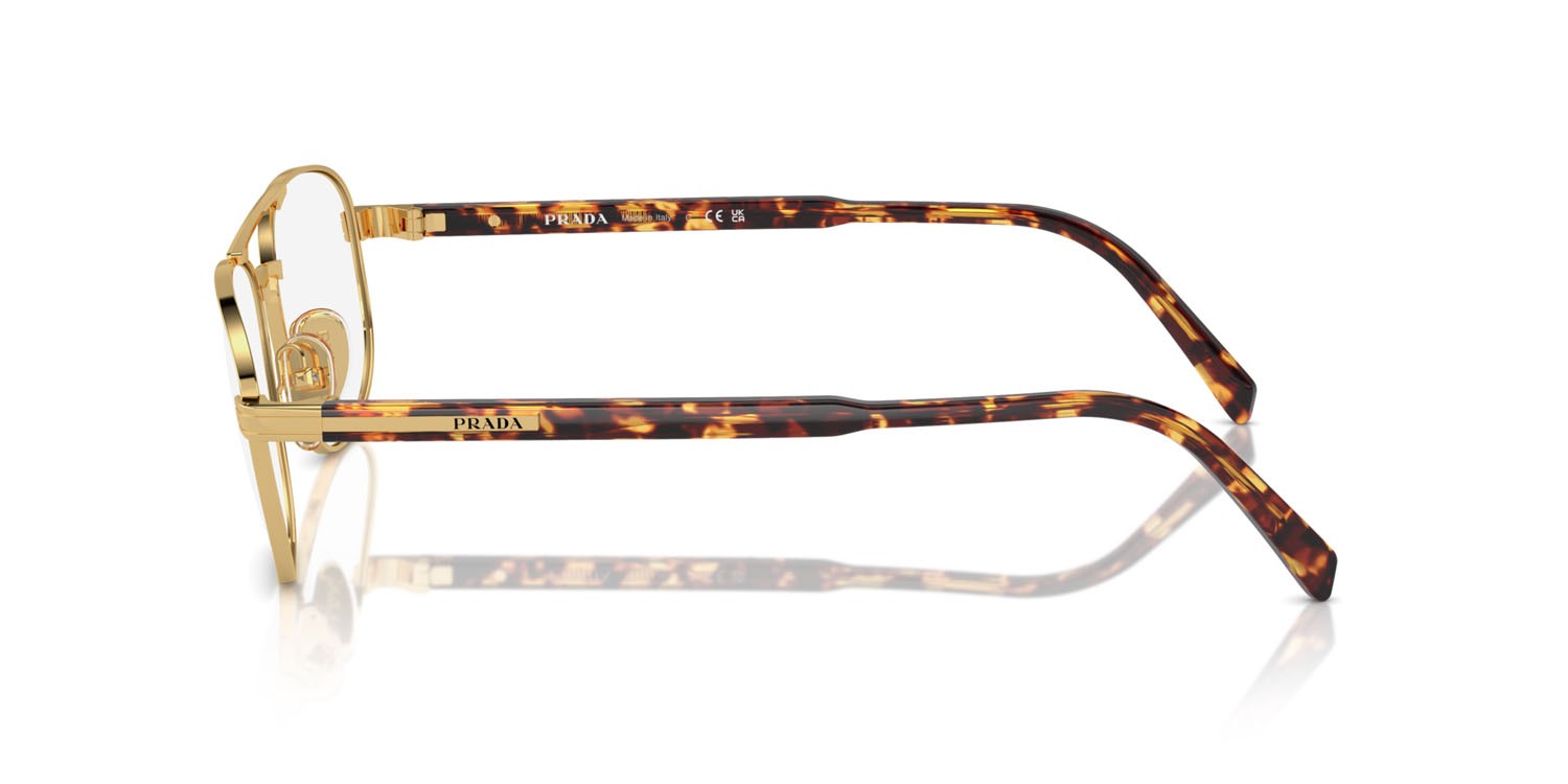 Eyeglasses Prada PR A56V (5AK1O1) color oro shape oval lenses lente demo