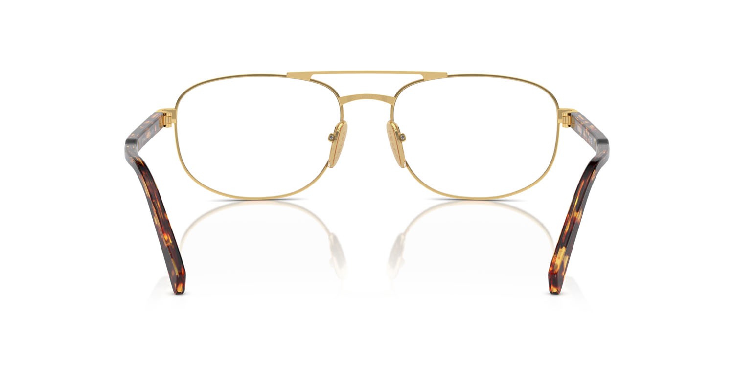 Eyeglasses Prada PR A56V (5AK1O1) color oro shape oval lenses lente demo