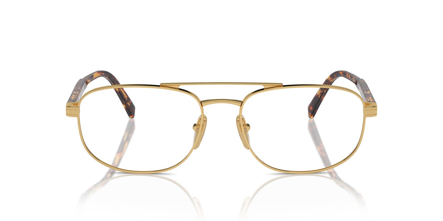 Eyeglasses Prada PR A56V (5AK1O1) color oro shape oval lenses lente demo