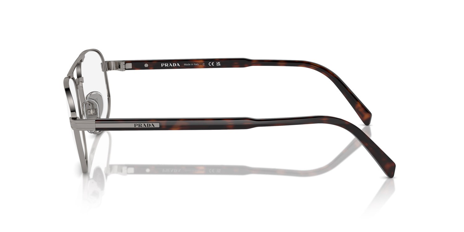 Eyeglasses Prada PR A56V (5AV1O1) color gunmetal shape oval lenses lente demo