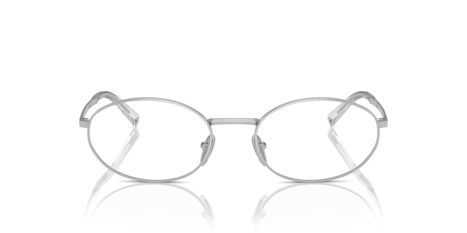 Eyeglasses Prada PR A57V (1BC1O1) color argento shape oval lenses lente demo