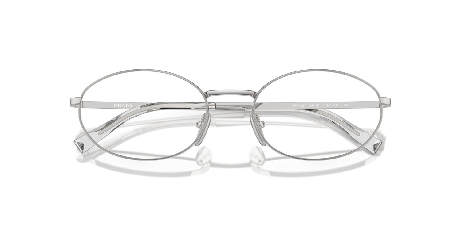 Eyeglasses Prada PR A57V (1BC1O1) color argento shape oval lenses lente demo