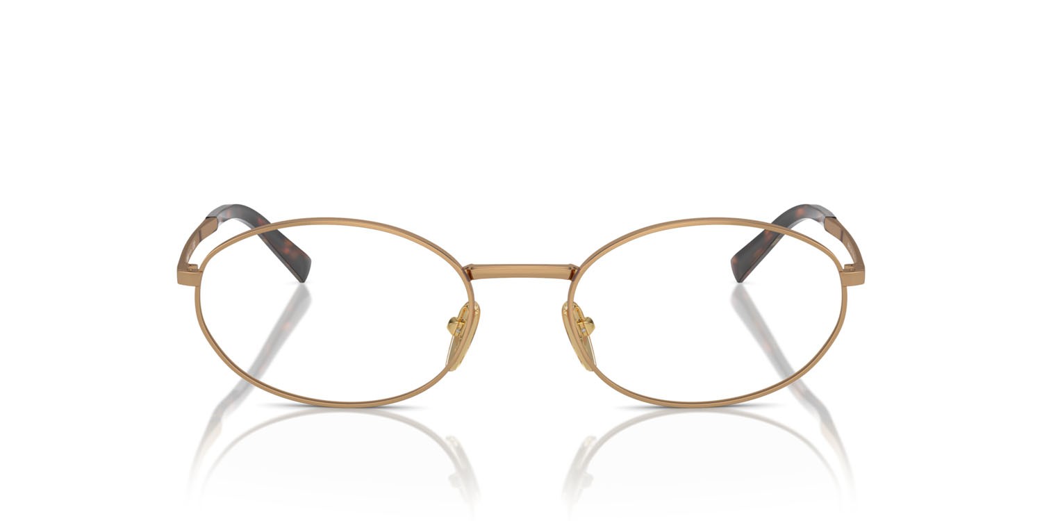 Eyeglasses Prada PR A57V (7OE1O1) color ottone shape oval lenses lente demo
