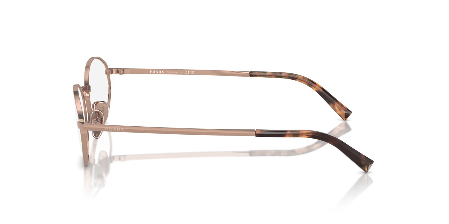 Eyeglasses Prada PR A57V (ZVF1O1) color oro rose shape oval lenses lente demo