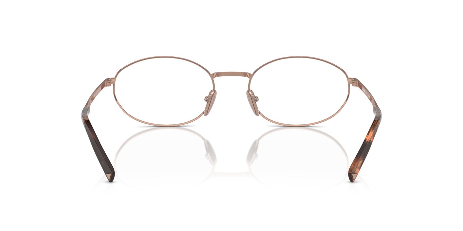 Eyeglasses Prada PR A57V (ZVF1O1) color oro rose shape oval lenses lente demo