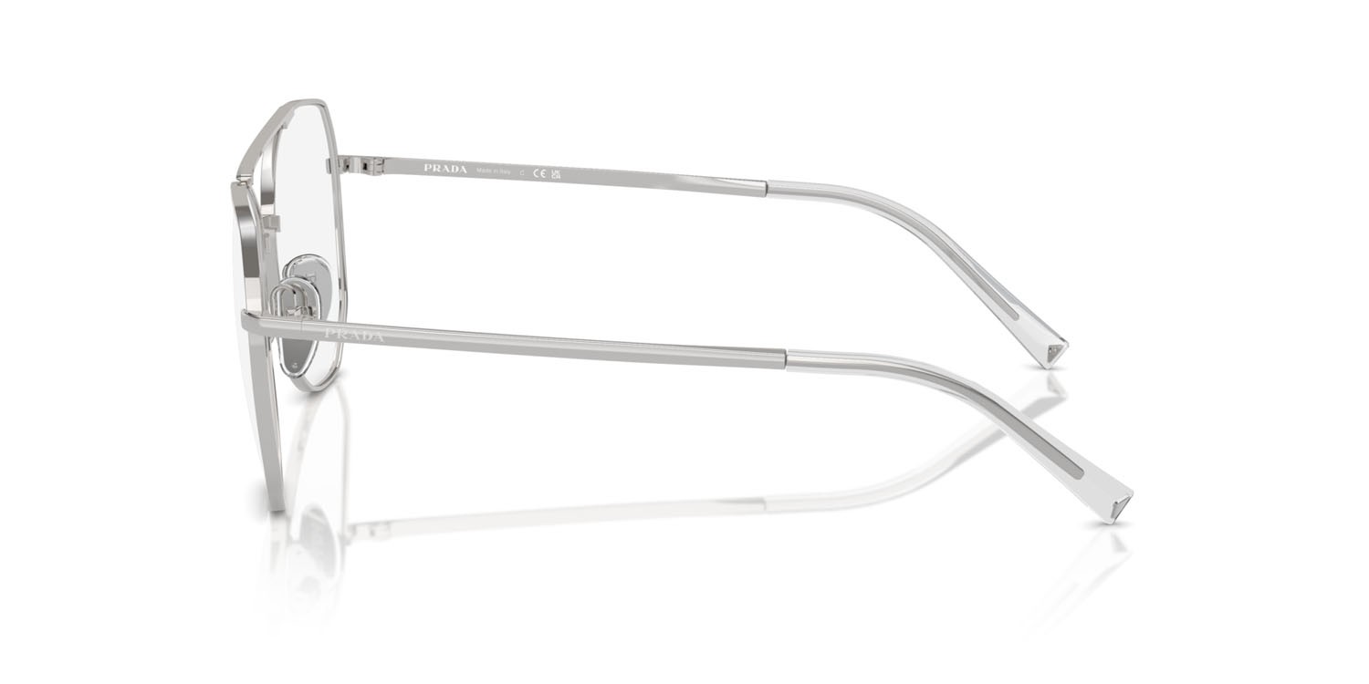 Eyeglasses Prada PR A58V (1BC1O1) color argento shape irregular lenses lente demo