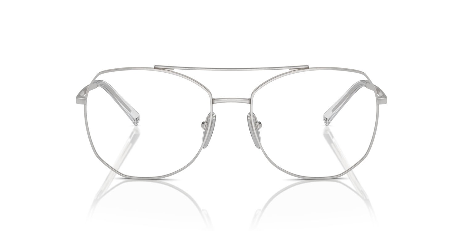 Eyeglasses Prada PR A58V (1BC1O1) color argento shape irregular lenses lente demo