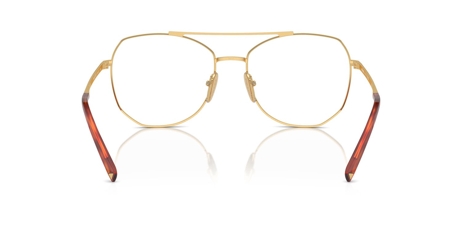 Eyeglasses Prada PR A58V (5AK1O1) color oro shape irregular lenses lente demo