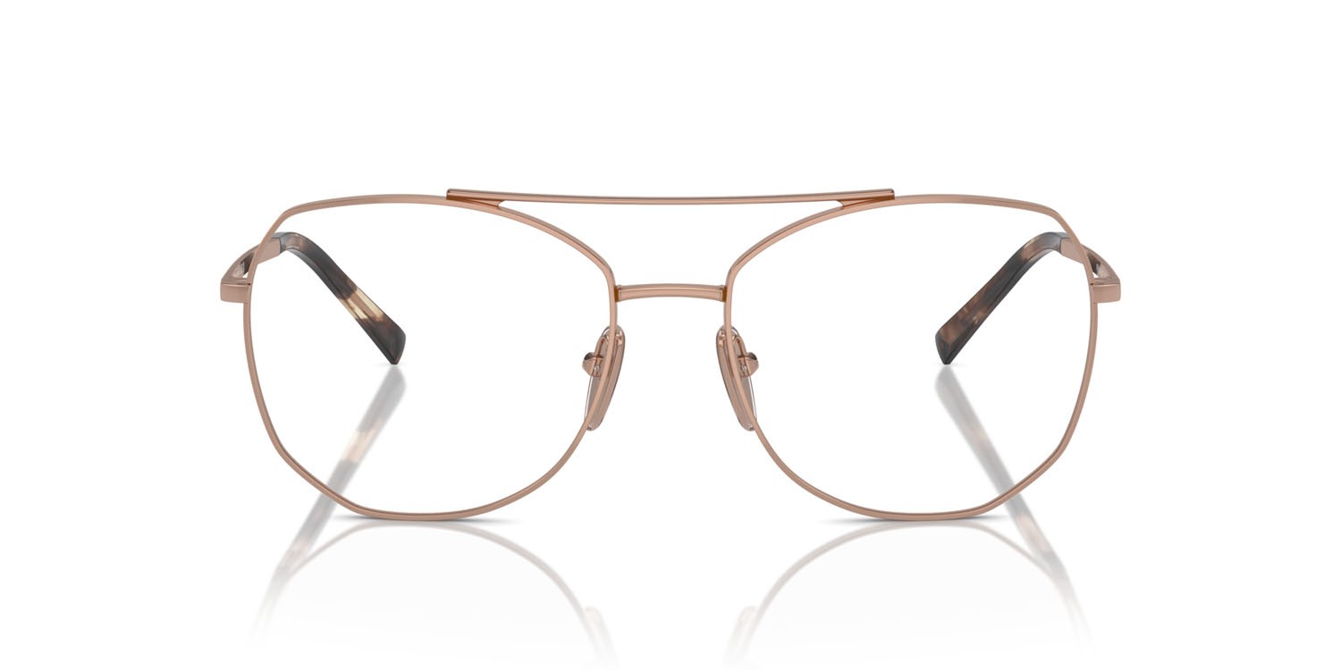 Eyeglasses Prada PR A58V (ZVF1O1) color oro rose shape irregular lenses lente demo