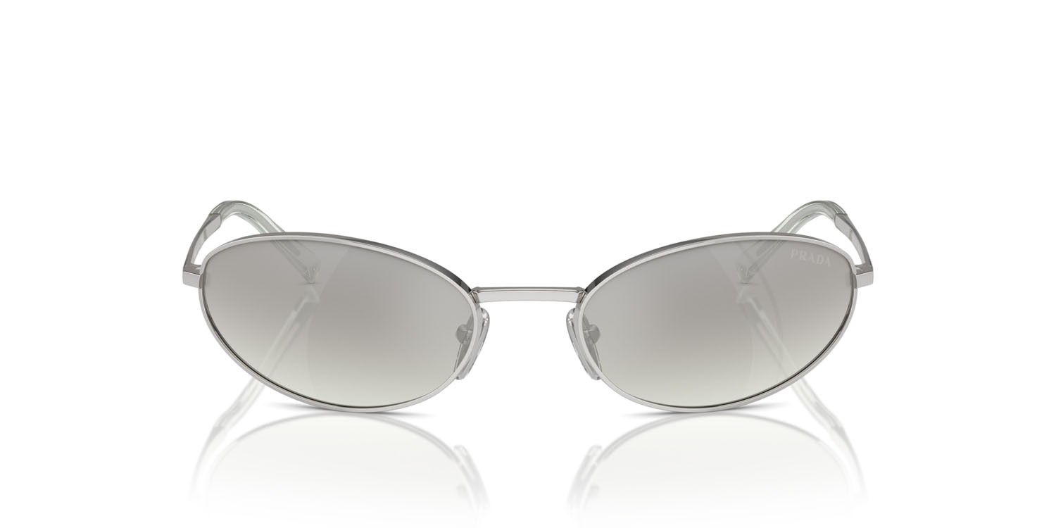 Occhiali da sole Prada PR A59S (1BC80G) colore argento forma ovale 