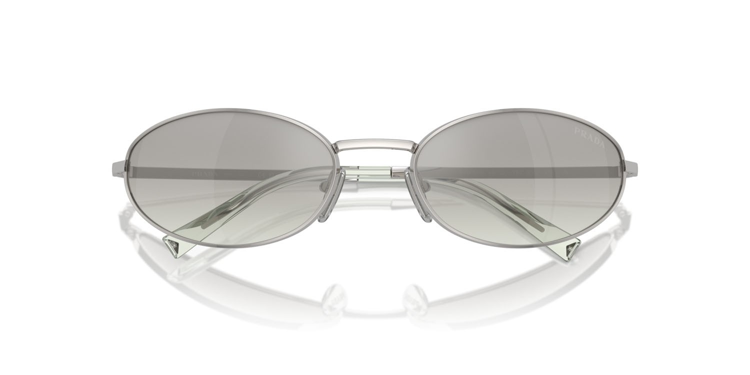 Occhiali da sole Prada PR A59S (1BC80G) colore argento forma ovale 
