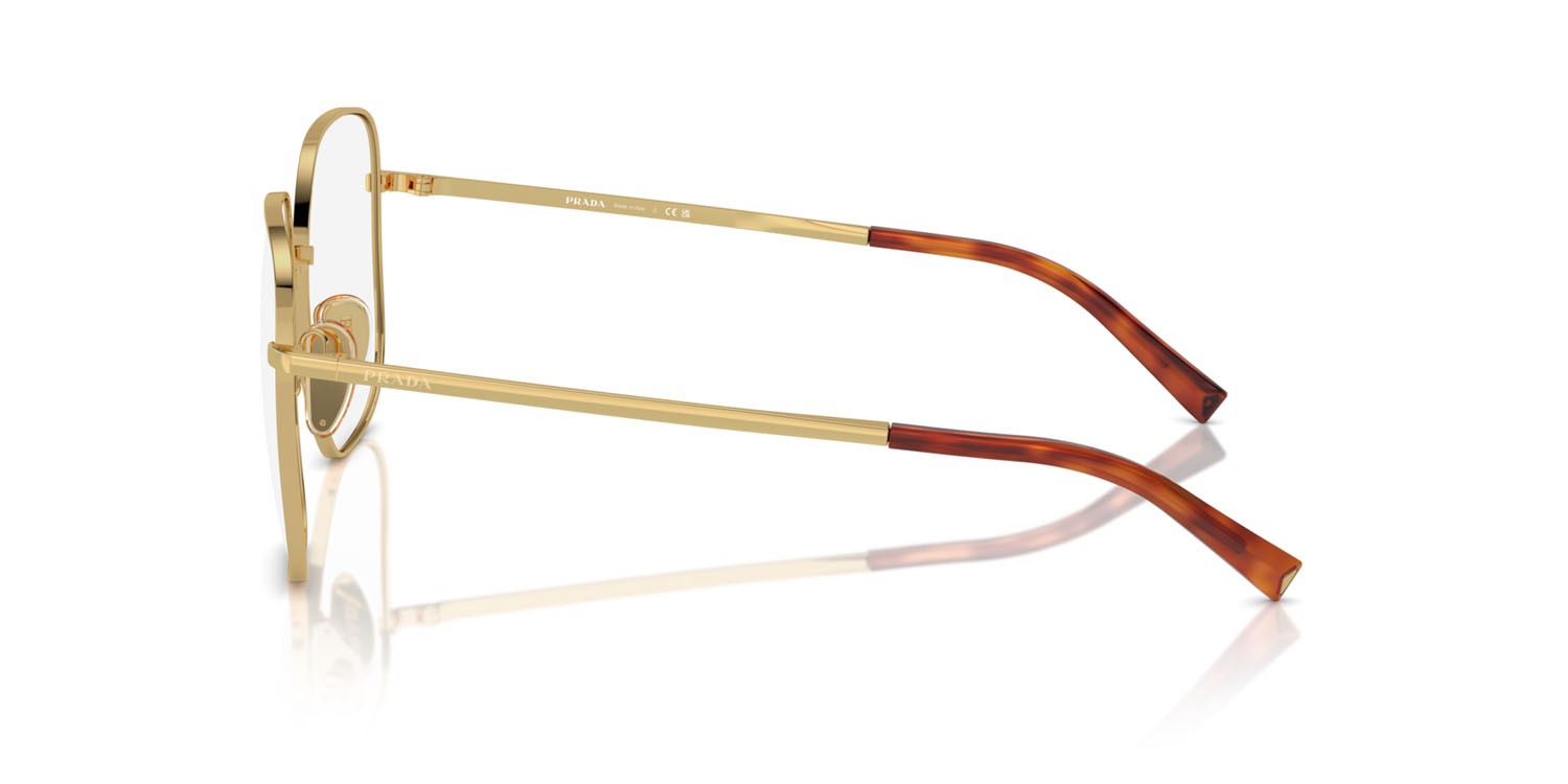 Eyeglasses Prada PR A59V (5AK1O1) color oro shape square lenses lente demo