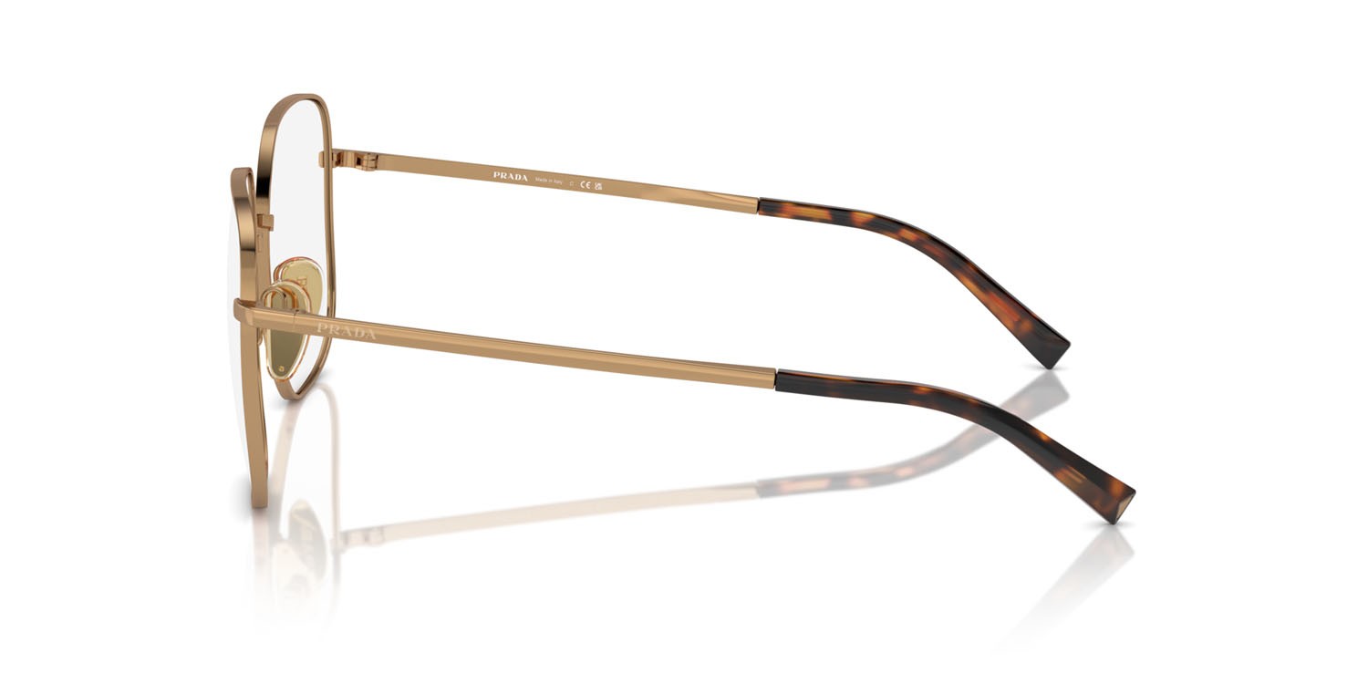 Eyeglasses Prada PR A59V (7OE1O1) color ottone shape square lenses lente demo