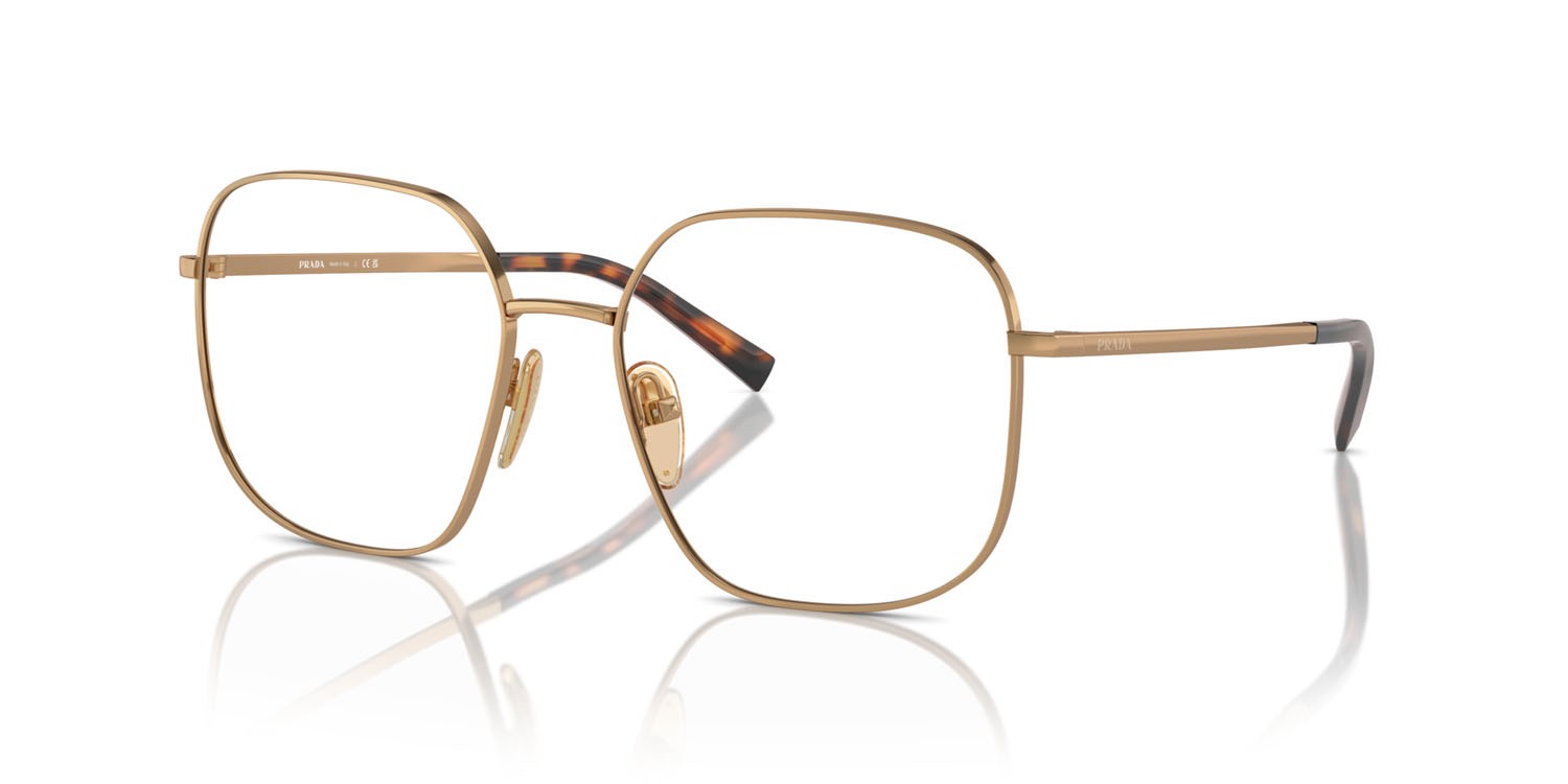 Eyeglasses Prada PR A59V (7OE1O1) color ottone shape square lenses lente demo