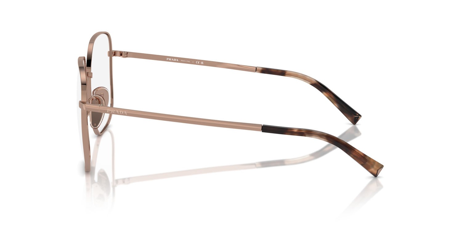 Eyeglasses Prada PR A59V (ZVF1O1) color oro rose shape square lenses lente demo
