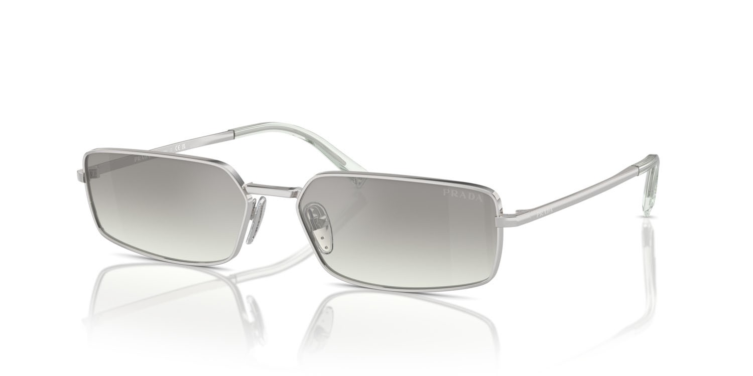 Occhiali da sole Prada PR A60S (1BC80G) colore argento forma rettangolare 