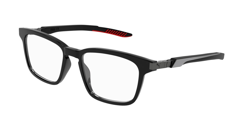 Occhiali da vista Puma PU0378O-001 colore nero forma rettangolare lenti trasparente