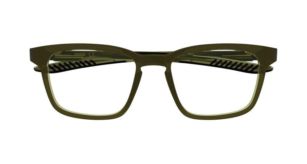 Occhiali da vista Puma PU0378O-003 colore verde forma rettangolare lenti trasparente