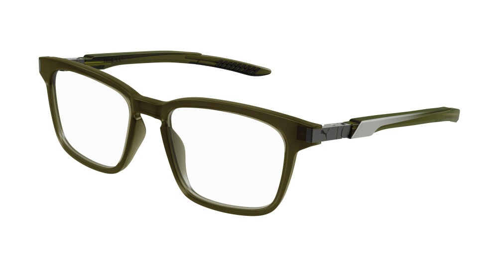 Occhiali da vista Puma PU0378O-003 colore verde forma rettangolare lenti trasparente
