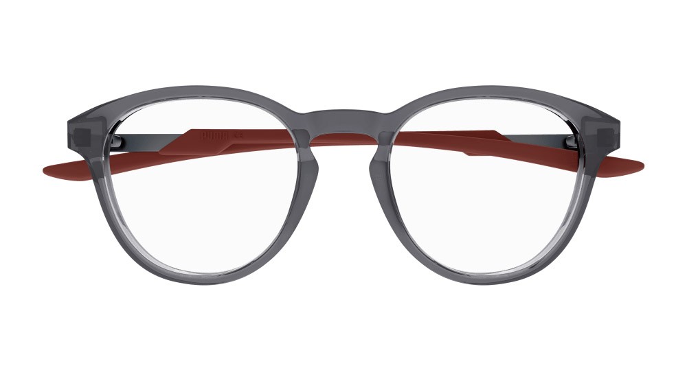 Occhiali da vista Puma PU0381O-003 colore rutenio forma rotondo lenti trasparente