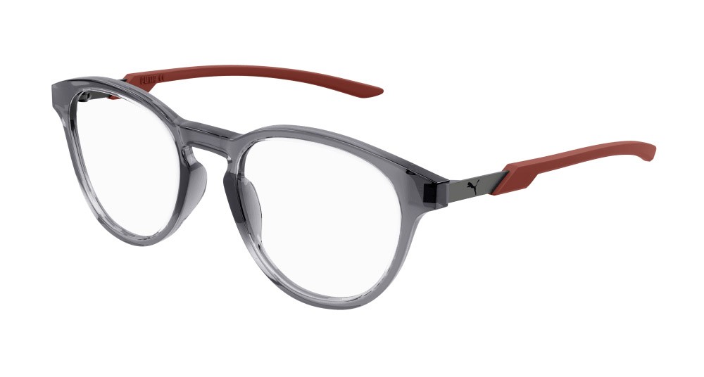 Occhiali da vista Puma PU0381O-003 colore rutenio forma rotondo lenti trasparente