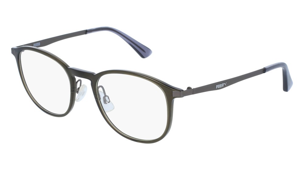 Brillen Puma Sportstyle PU0078O-002 farbe ruthenium form rund gläser transparent