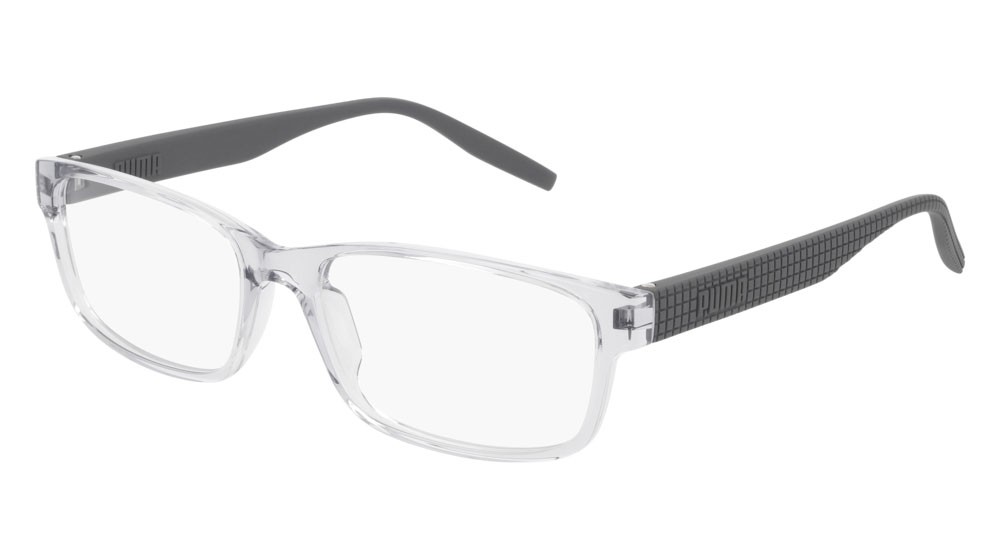Brillen Puma Sportstyle PU0278O-004 farbe grey form rechteckig gläser transparent