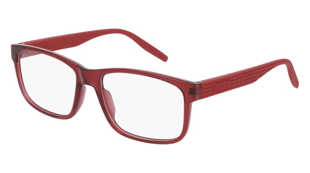 Eyeglasses Puma Sportstyle PU0280O-003 color red shape rectangle lenses transparent