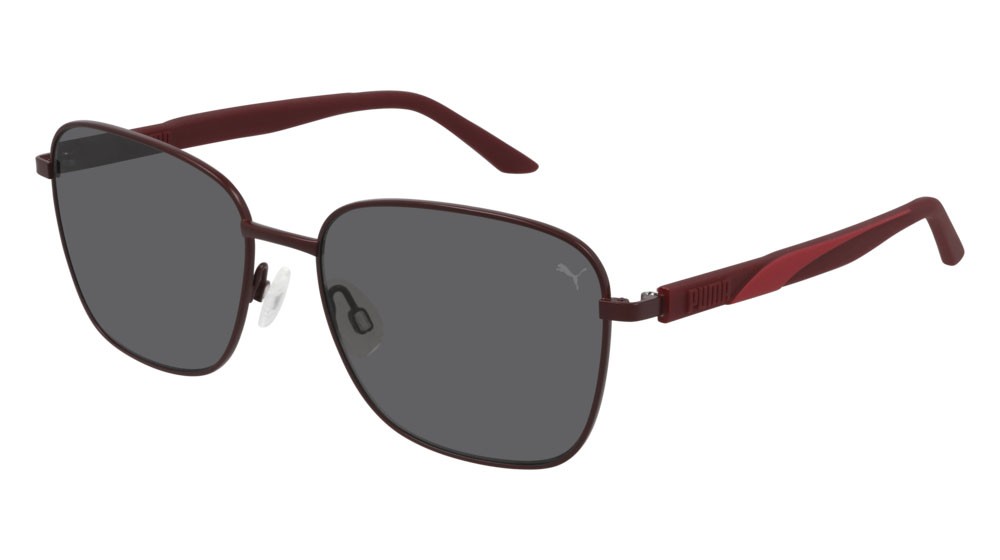 Sunglasses Puma Sportstyle PU0321S-004 color burgundy shape rectangle lenses grey