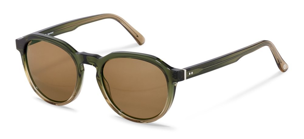 Occhiali da sole Rodenstock R3318 (B151) colore green brown gradient lenti antiriflesso - brown mirror gold