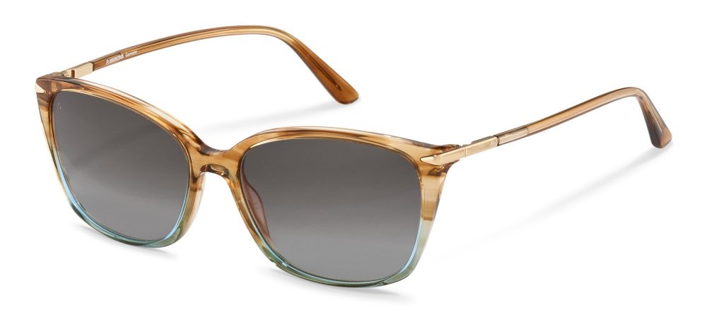 Occhiali da sole Rodenstock R3320 (A121) colore havana green gradient - gold lenti antiriflesso - brown gradient