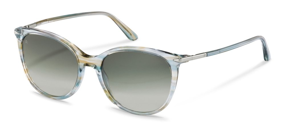 Occhiali da sole Rodenstock R3322 (B123) colore turquoise structured - silver lenti antiriflesso - green gradient