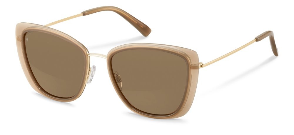 Occhiali da sole Rodenstock R3339 (C151) colore beige - gold lenti antiriflesso - brown mirror gold