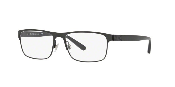 Brillen Ralph Lauren RL 5095 (9003) farbe semi shiny black form rechteckig gläser demo lens
