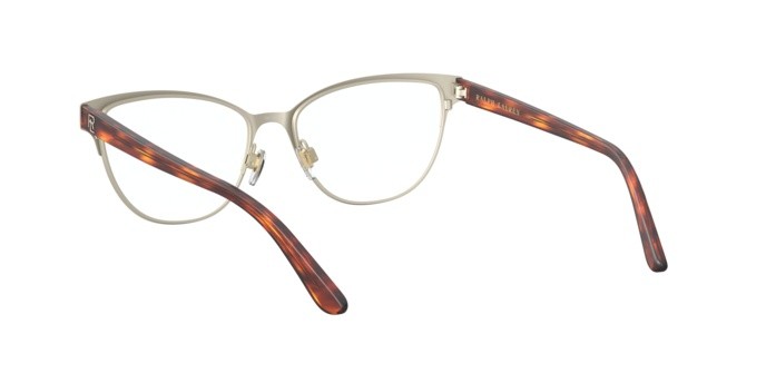Brillen Ralph Lauren RL 5108 (9395) farbe brown on shiny pale gold form schmetterling gläser demo lens
