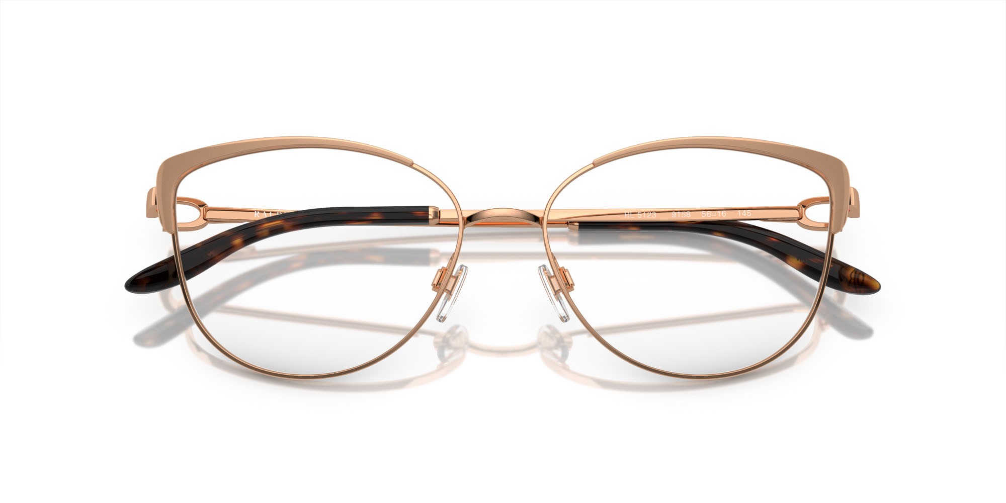 Occhiali da vista Ralph Lauren RL 5123 (9158) colore oro rose forma cat eye lenti lente demo