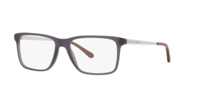 Brillen Ralph Lauren RL 6133 (5965) farbe matte transparent grey form rechteckig gläser demo lens