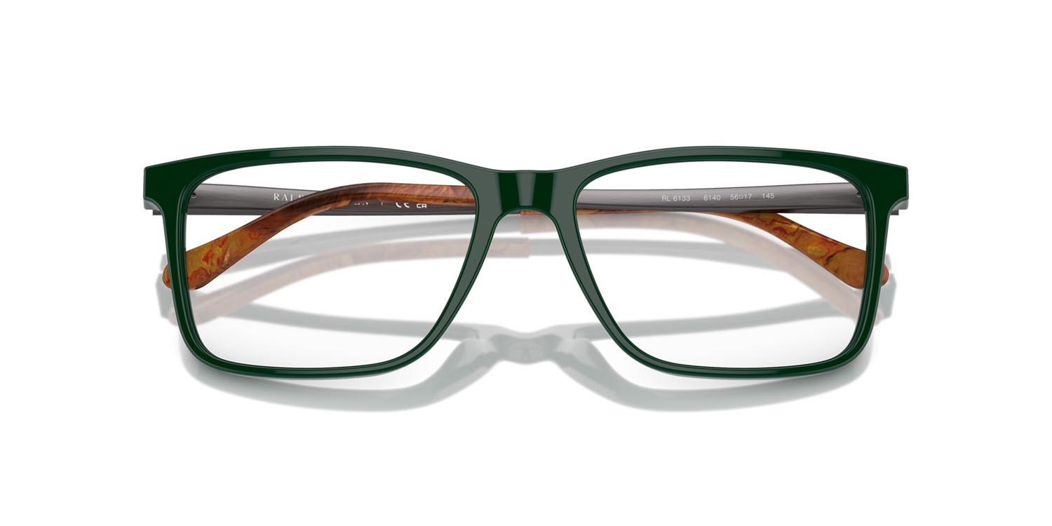 Occhiali da vista Ralph Lauren RL 6133 (6140) colore verde foresta forma rettangolare lenti lente demo