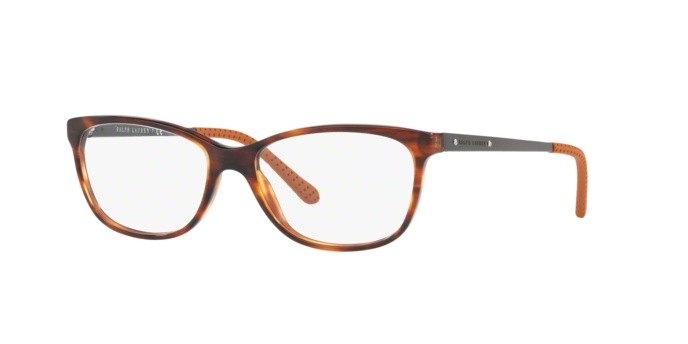 Brillen Ralph Lauren RL 6135 (5007) farbe stripped havana form rechteckig gläser demo lens
