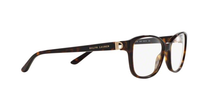 Brillen Ralph Lauren RL 6136 (5003) farbe dark havana form quadratisch gläser demo lens