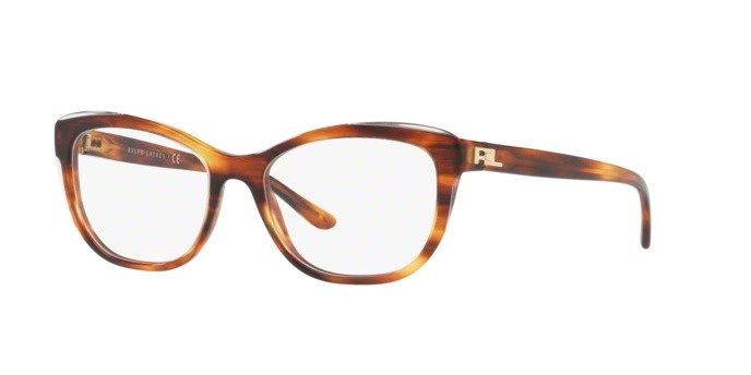 Brillen Ralph Lauren RL 6170 (5658) farbe top trasparent/stripped havana form cat-eye gläser demo lens