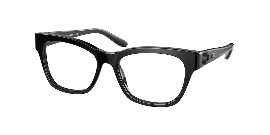 Brillen Ralph Lauren RL 6209Q (5001) farbe shiny black form schmetterling gläser demo lens