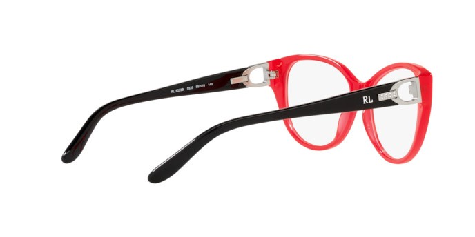 Occhiali da vista Ralph Lauren RL 6223B (5535) colore shiny opal poppy red forma cat eye lenti demo lens